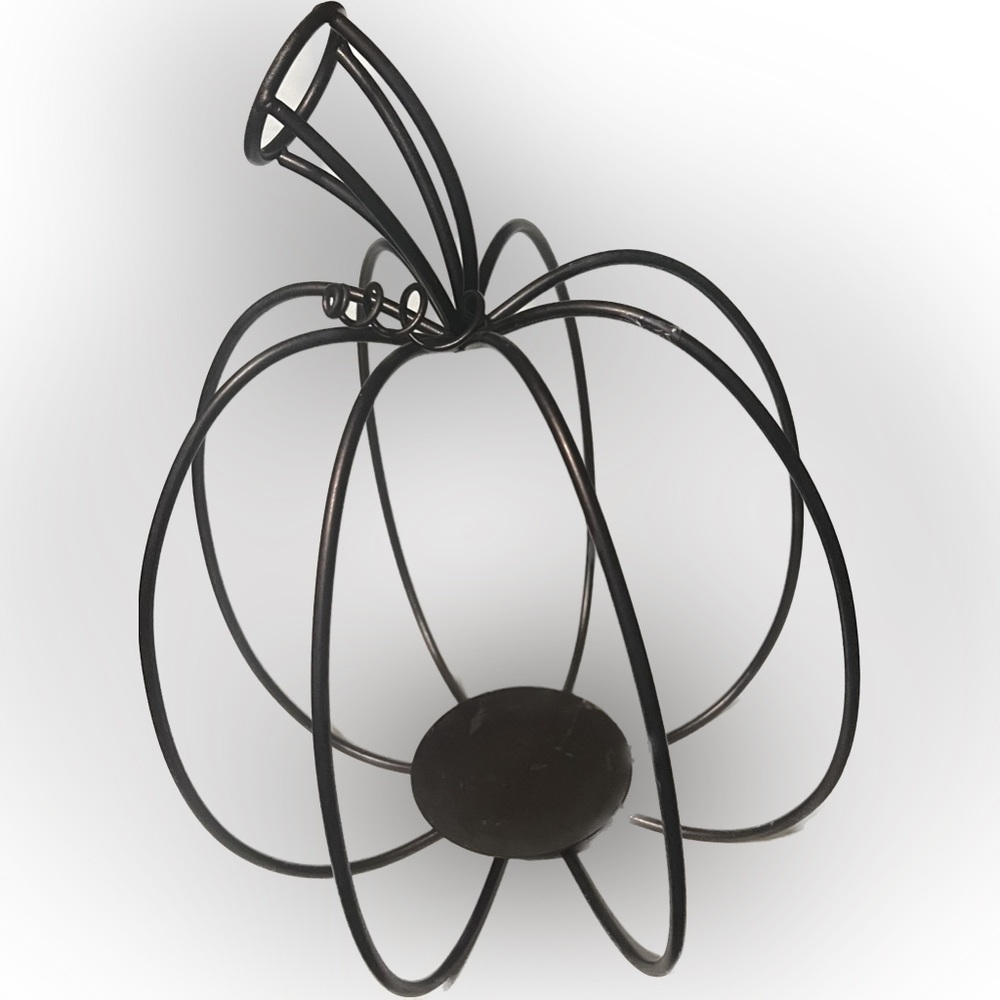 💥Bronze Pumpkin Candleholder Brown Fall Decor Thanksgiving Halloween Accent
